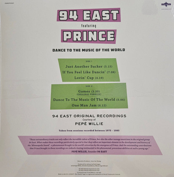 94 East Featuring Prince : Dance To The Music Of The World (LP, RE, RM)