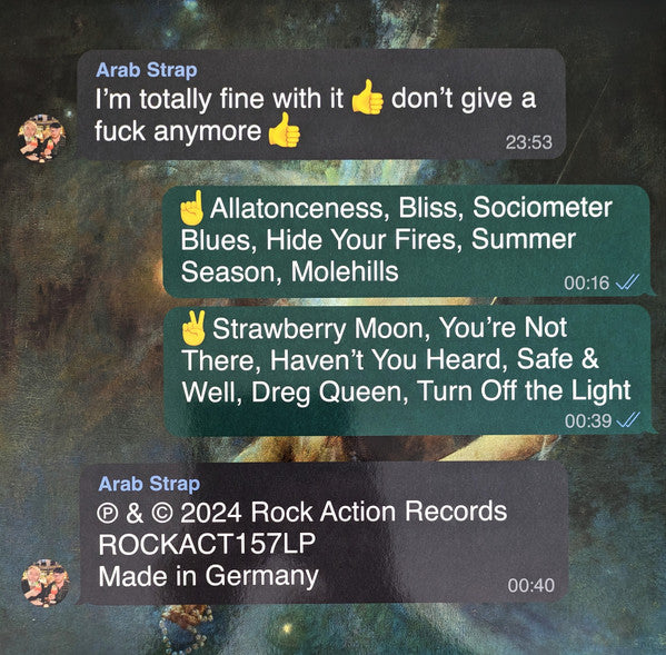 Arab Strap : I'm Totally Fine With It 👍 Don't Give A Fuck Anymore 👍 (LP, Album, Ltd, Yel)
