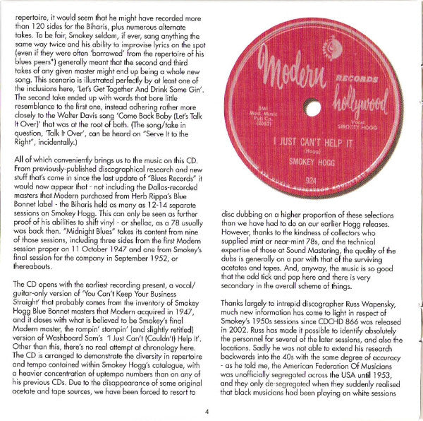 Smokey Hogg : Midnight Blues (CD, Comp)