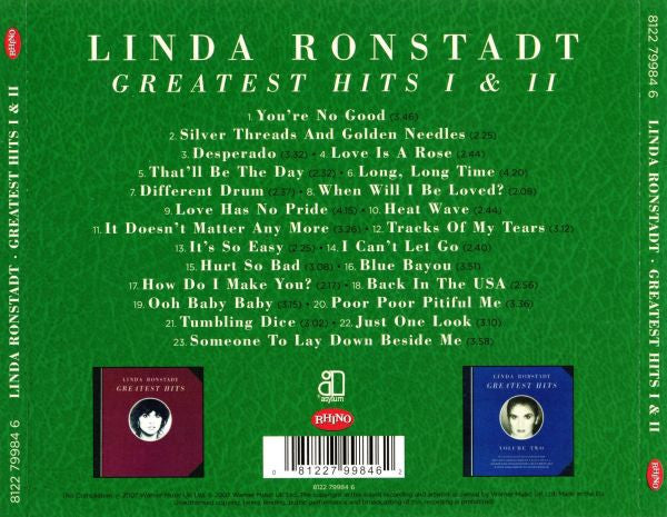 Linda Ronstadt : Greatest Hits I & II (CD, Comp)