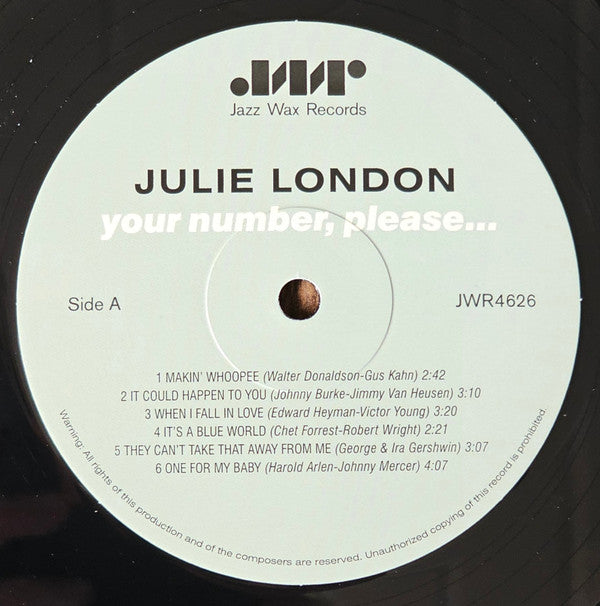 Julie London : Your Number Please (LP, Album, Ltd, RE, 180)