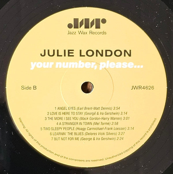 Julie London : Your Number Please (LP, Album, Ltd, RE, 180)