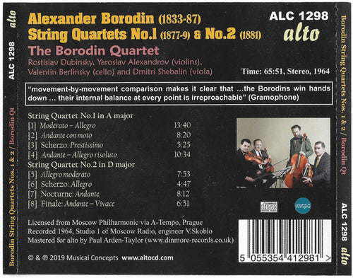 Alexander Borodin, Borodin String Quartet : String Quartets Nos.1 & 2 (CD)