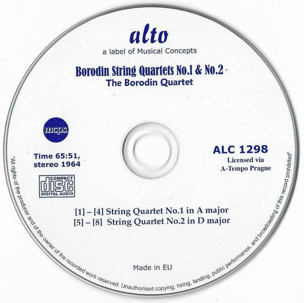 Alexander Borodin, Borodin String Quartet : String Quartets Nos.1 & 2 (CD)
