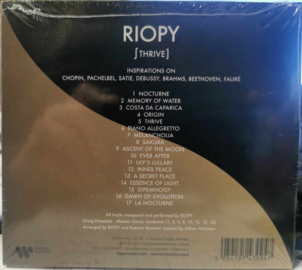 Riopy : Thrive - Inspirations On Chopin, Pachelbel, Satie, Debussy, Brahms, Beethoven, Fauré  (CD, Album)