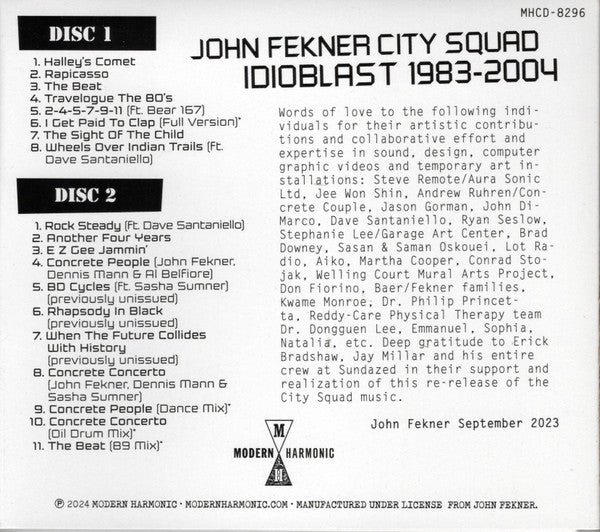 John Fekner City Squad : Idioblast 1983-2004 (2xCD, Album, Comp)