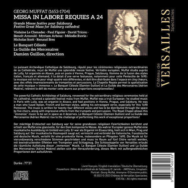 Georg Muffat - Damien Guillon, Le Banquet Céleste, La Guilde Des Mercenaires : Missa In Labore Requies (CD, Album)