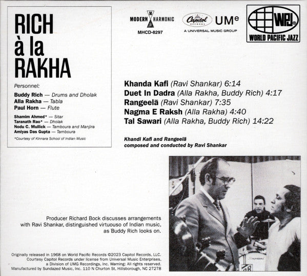 Buddy Rich And Alla Rakha : Rich À La Rakha (CD, Album, RE)