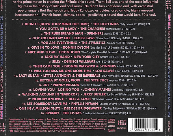 Thom Bell : Didn't I Blow Your Mind? (The Sound Of Philadelphia Soul 1969-1983) (CD, Comp)