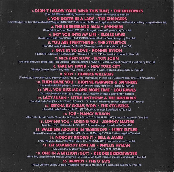 Thom Bell : Didn't I Blow Your Mind? (The Sound Of Philadelphia Soul 1969-1983) (CD, Comp)