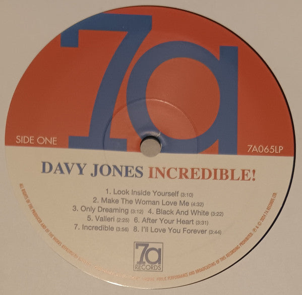 Davy Jones : Incredible! (LP, Album, RE, Blu)