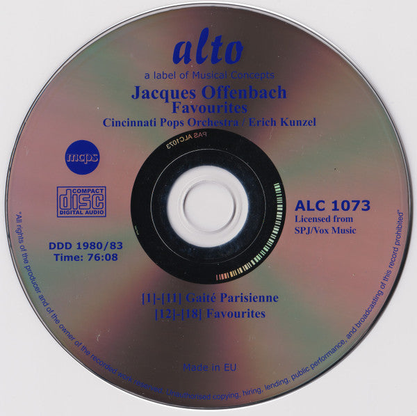 Jacques Offenbach, Erich Kunzel, Cincinnati Pops Orchestra : Offenbach Favourites (CD, Comp, RM)
