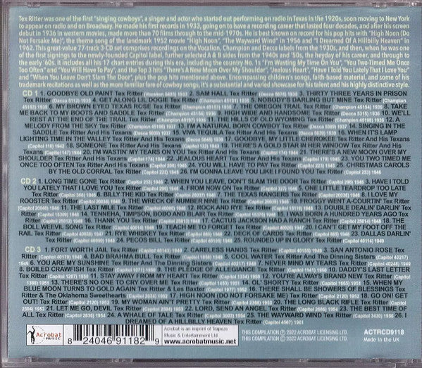 Tex Ritter : The Tex Ritter Collection: Hits And Selected Singles 1933-61 (3xCDr, Comp)