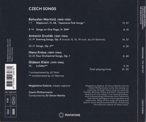 Magdalena Kožená, The Czech Philharmonic Orchestra, Sir Simon Rattle : Czech Songs (CD, Album)