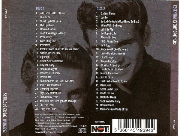 Everly Brothers : Essential (2xCD, Comp, RM)