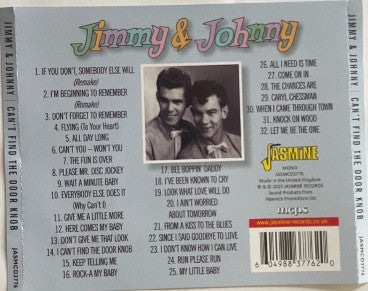 Jimmy & Johnny : Can't Find The Door Knob Selected Singles 1954-1961 (CD, Comp, Mono)
