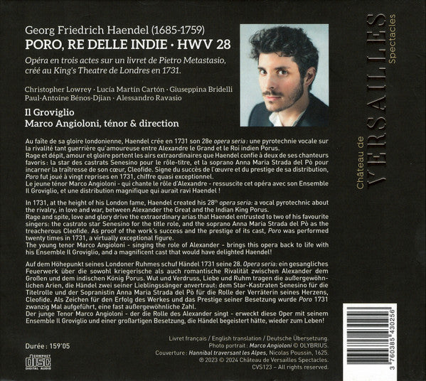 Haendel* – Marco Angioloni, Ensemble Il Groviglio : Poro, Re Delle Indie (3xCD, Album)