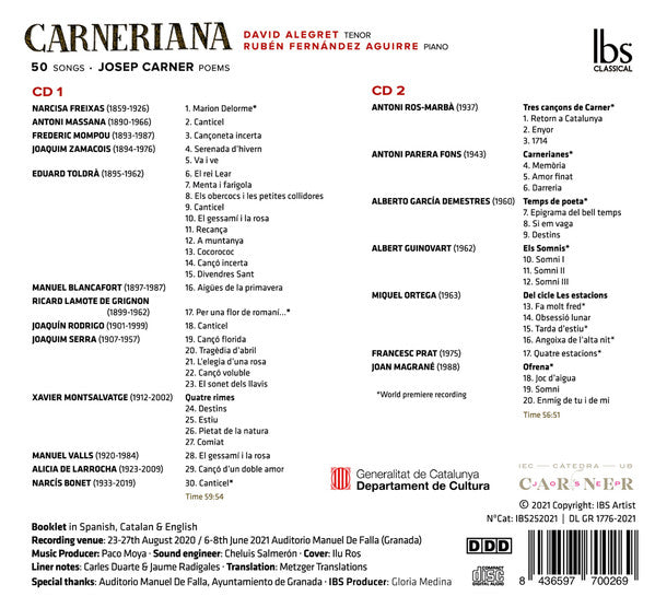 David Alegret, Ruben Fernandez Aguirre : Carneriana (2xCD, Album)