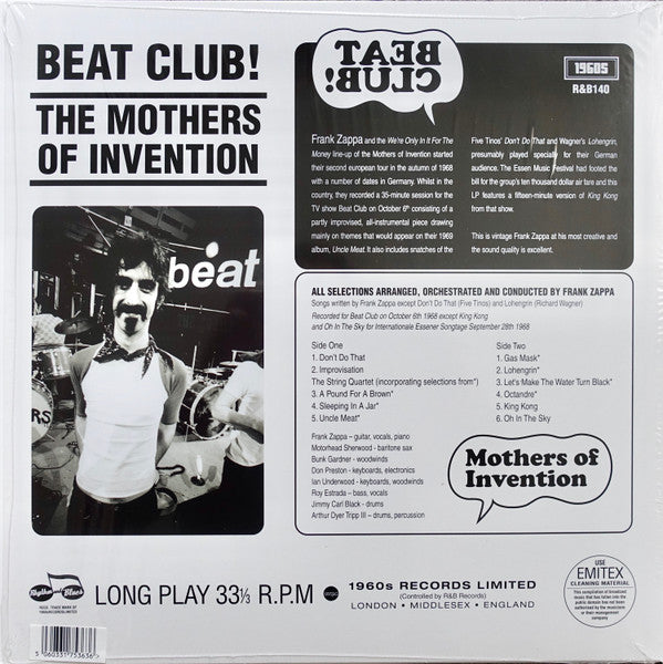 Frank Zappa : Beat Club (LP, Mono, Unofficial)