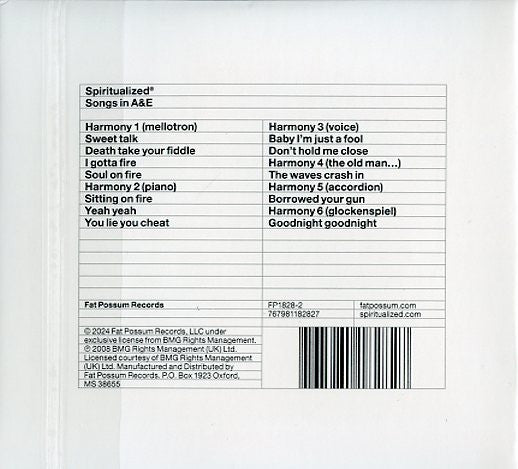 Spiritualized : Songs In A&E (CD, Album, RE, RM)