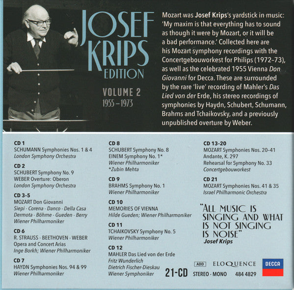 Josef Krips : Josef Krips Edition Volume 2 / 1955-1973 (21xCD, Comp, Mono, RM + Box, Ltd)