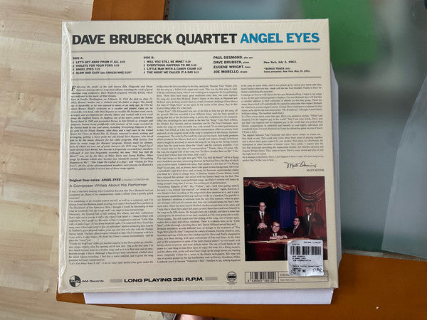 Dave Brubeck Quartet* : Angel Eyes (LP, Album, Ltd, RE, 180)