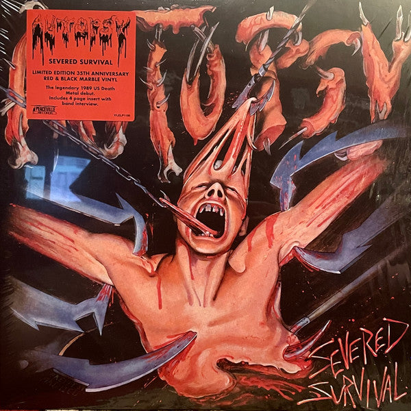 Autopsy (2) : Severed Survival (LP, Album, Ltd, RE, Red)