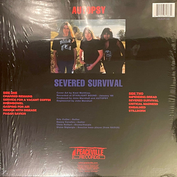 Autopsy (2) : Severed Survival (LP, Album, Ltd, RE, Red)