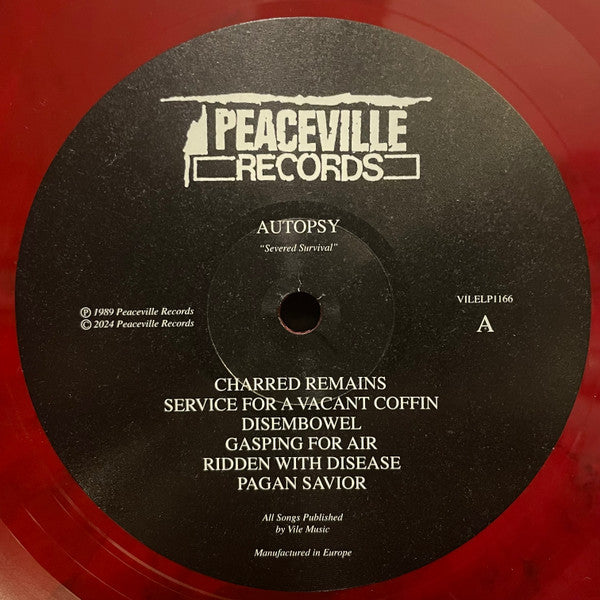 Autopsy (2) : Severed Survival (LP, Album, Ltd, RE, Red)