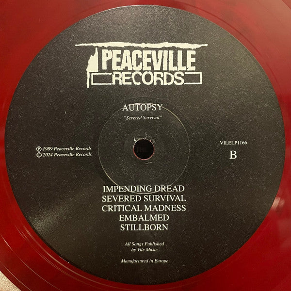 Autopsy (2) : Severed Survival (LP, Album, Ltd, RE, Red)