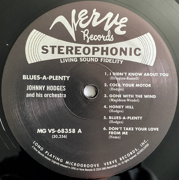Johnny Hodges And His Orchestra : Blues A-Plenty (LP, Album, RE, RP, 180)