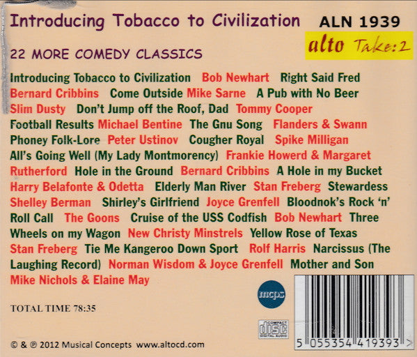 Various : Introducing Tobacco To Civiliization (22 Comedy Classics) (CD, Comp, RM)