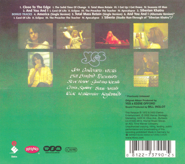 Yes : Close To The Edge (CD, Album, RE, RM, Dig)