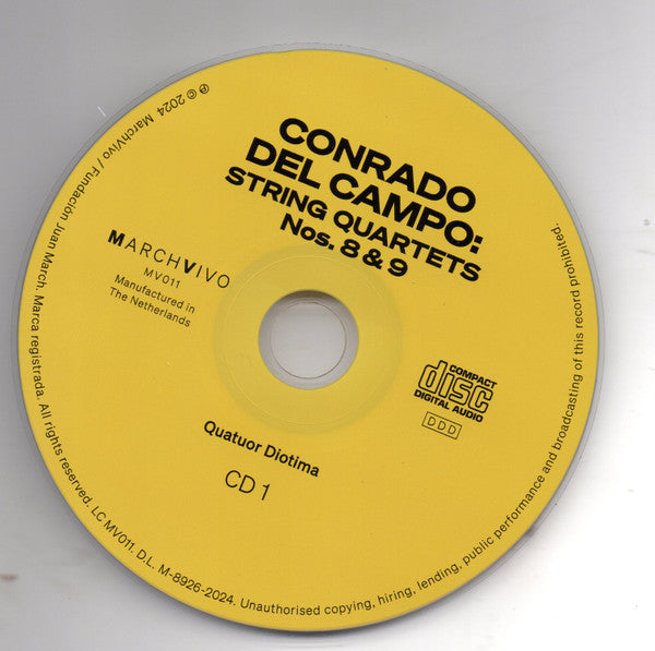 Conrado Del Campo - Quatuor Diotima : String Quartets Nos. 8 & 9 (2xCD, Album)