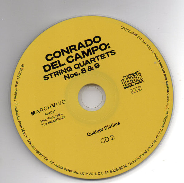 Conrado Del Campo - Quatuor Diotima : String Quartets Nos. 8 & 9 (2xCD, Album)