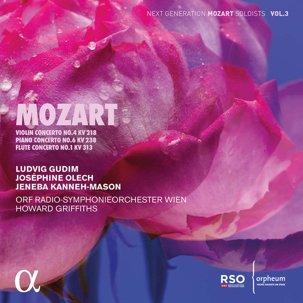 Wolfgang Amadeus Mozart – Ludvig Gudim, Joséphine Olech, Jeneba Kanneh-Mason : Violin Concerto No.4 KV 218 / Piano Concerto No.6 KV 238 / Flute Concerto No.1 KV 313 (CD, Album)
