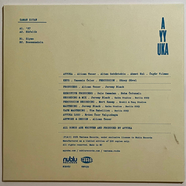 Ayyuka : Zaman Ziyan (10", EP, Ltd, Blu)