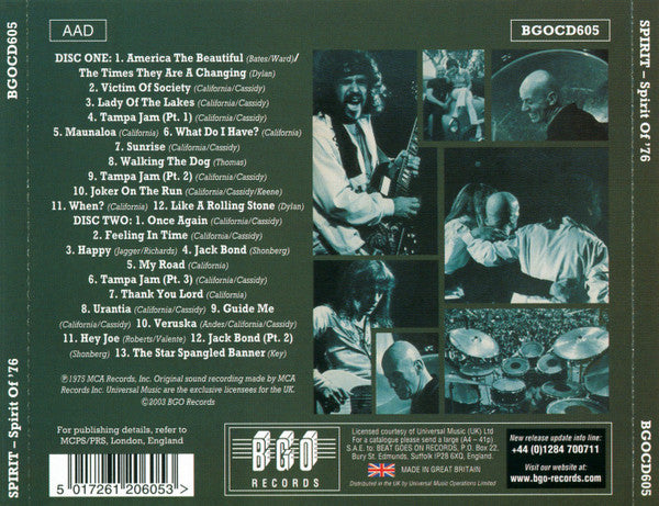 Spirit (8) : Spirit Of '76 (2xCD, Album, RE)