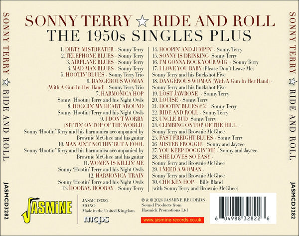 Sonny Terry : Ride And Roll (The 1950s Singles Plus) (CD, Comp, Mono)