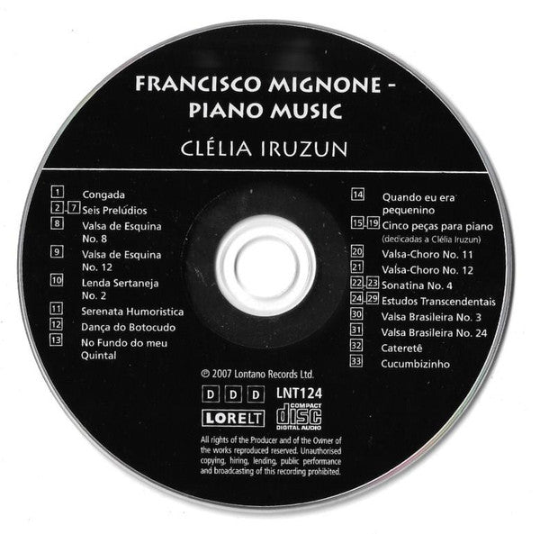 Francisco Mignone, Clélia Iruzun : Francisco Mignone - Piano Music (CD, Album)