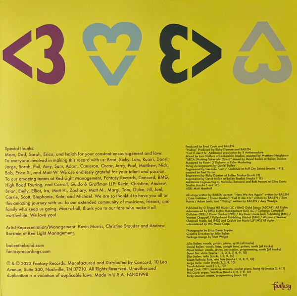 Bailen : Tired Hearts (LP)