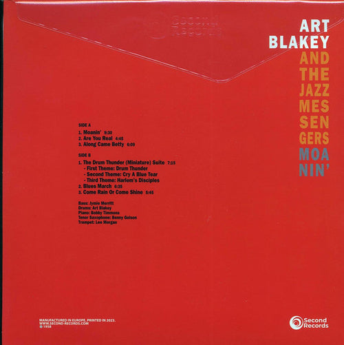 Art Blakey And The Jazz Messengers* : Moanin' (LP, Album, RE, Red)