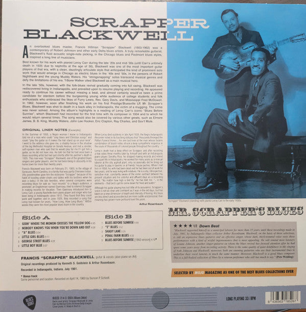 Scrapper Blackwell : Mr. Scrapper's Blues (LP, Album, Mono, RE, RM)