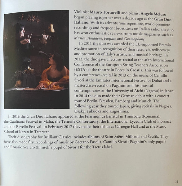 Guido Santórsola - Gran Duo Italiano : Mauro Tortorelli, Angela Meluso : Music For Violin/Viola & Piano (CD, Album)