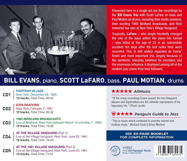Bill Evans, Scott LaFaro, Paul Motian : Complete Trio Recordings (5xCD, Comp)