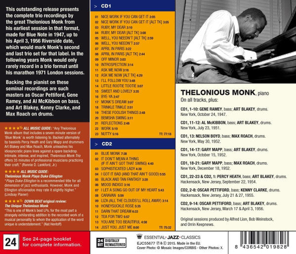 Thelonious Monk : The Complete 1947-56 Trios (2xCD, Comp)