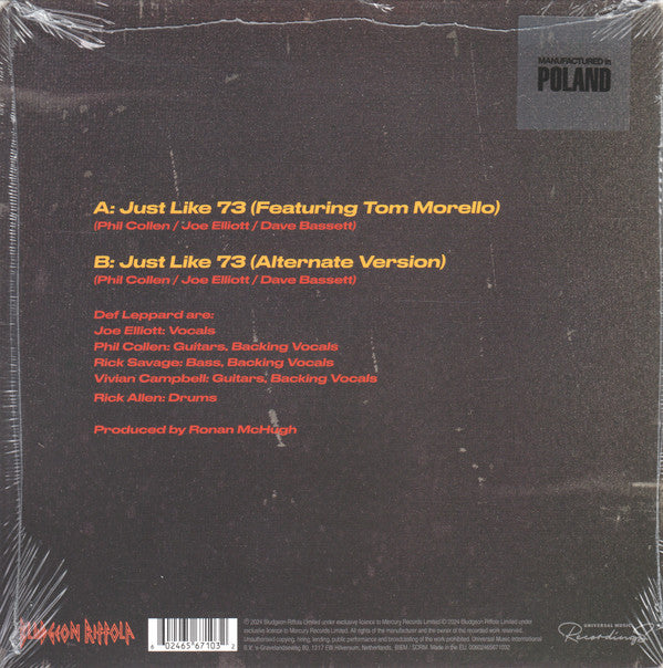 Def Leppard : Just Like 73 (7", Single)