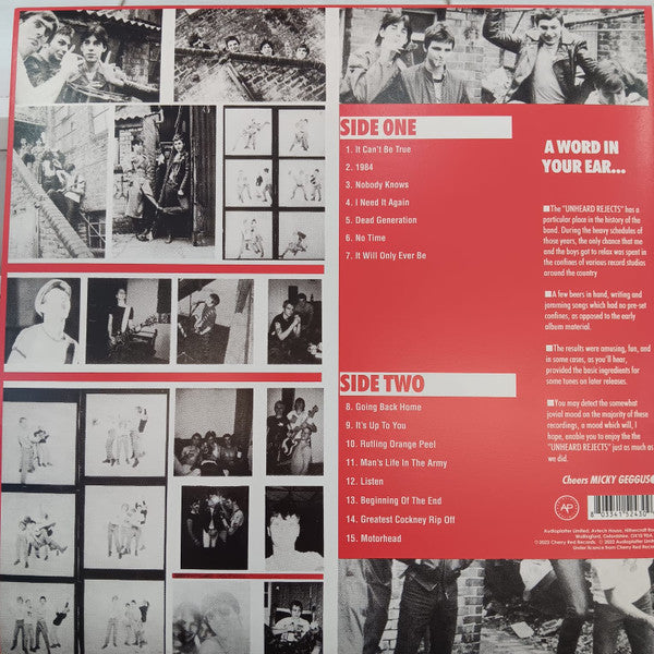 Cockney Rejects : Unheard Rejects (LP, RE, Cle)