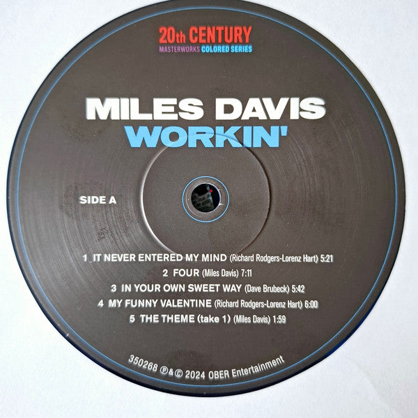 Miles Davis : Workin' (LP, Album, RE, Blu)