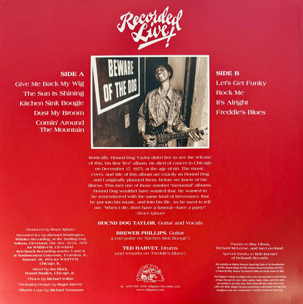 Hound Dog Taylor & The House Rockers : Beware Of The Dog! (LP, Album, RE)